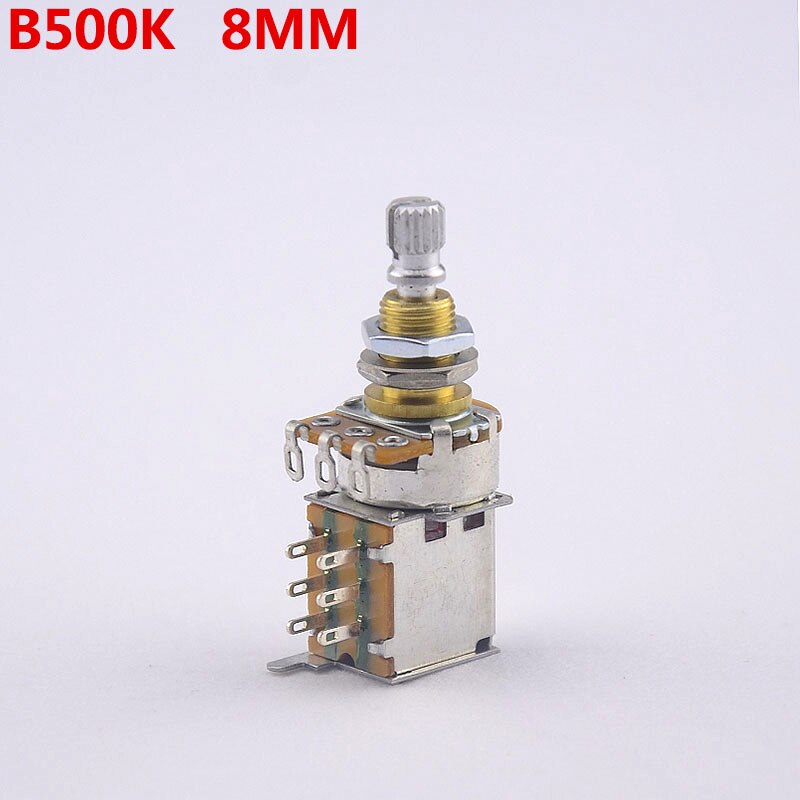 【Made in USA】1 Piece Brass Shaft Push Push Pot Potentiometer For Electric Guitar A250K/B250KA500K/B500K: M8  B500K