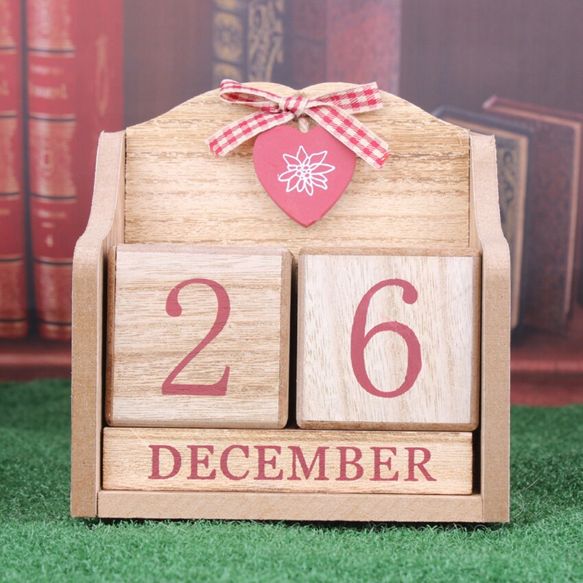 Kerst Bruiloft Countdown Kalender Houten Blokken Baby Fotografie Props Voor Sociale Media, Babykamer Decoratie