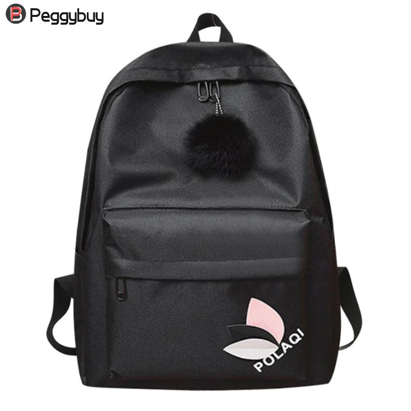 Women Canvas Backpacks Ladies Shoulder School Bag Backpack Rucksack for Girls Travel Bag Bolsas Mochilas Sac A Dos: Black