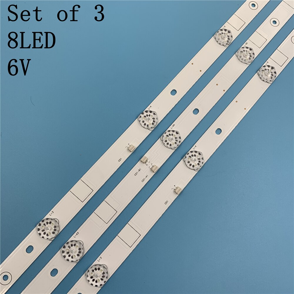 1 Set = 3 Pcs Led Backlight Strip Lamp Voor Akai 43 Inch Tv JS-D-JP4310-A81EC JS-D-JP4310-B81EC E43DU1000 Mcpcb