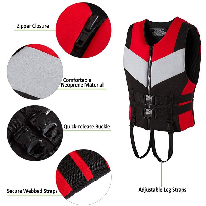 Water Sports Adult Fishing Water Ski Life Vest Kayaking Boating Swimming Drifting Safety Vest Life Jacket For Men/Women