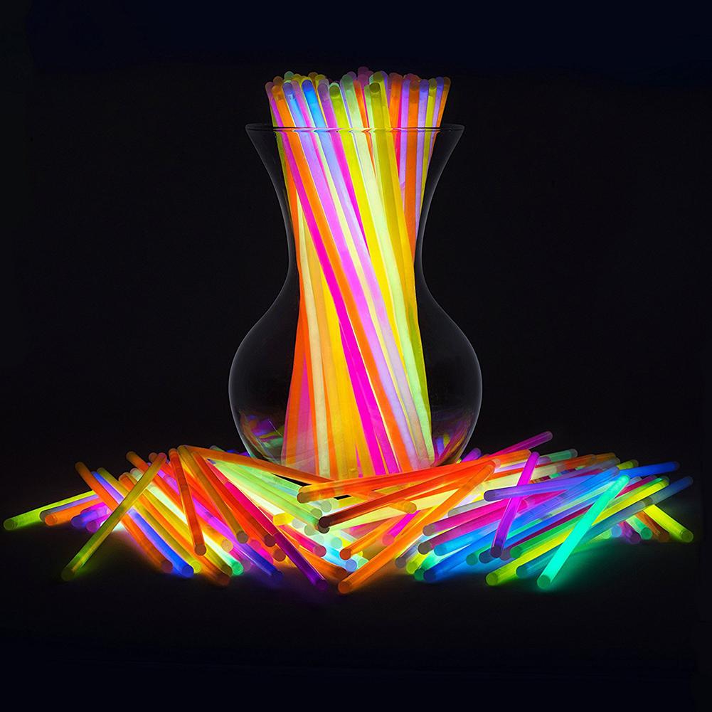 50Pcs Multifunction Colorful Luminous Party Fluorescence Light Glow Sticks Bracelets Necklaces Neon For Party Wedding Props