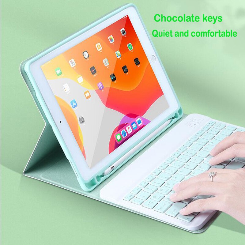 Toetsenbord Case Voor Ipad 10.2 7th Generatie Draadloze Bluetooth Keyboard Case Voor Apple Ipad 10.2 Cover