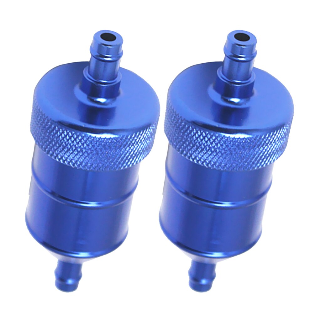 5/16" 40Micron Aluminum High Flow Fuel Inline Petrol Filter Car Truck Bluex2