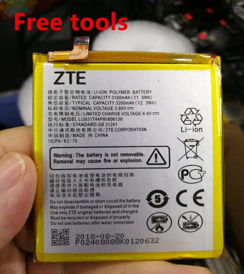 NEUE 3,85 V 3200mAh Li3931T44P8h806139 Für ZTE Klinge A4 A0722 V9 Batterie + Kostenlose tools