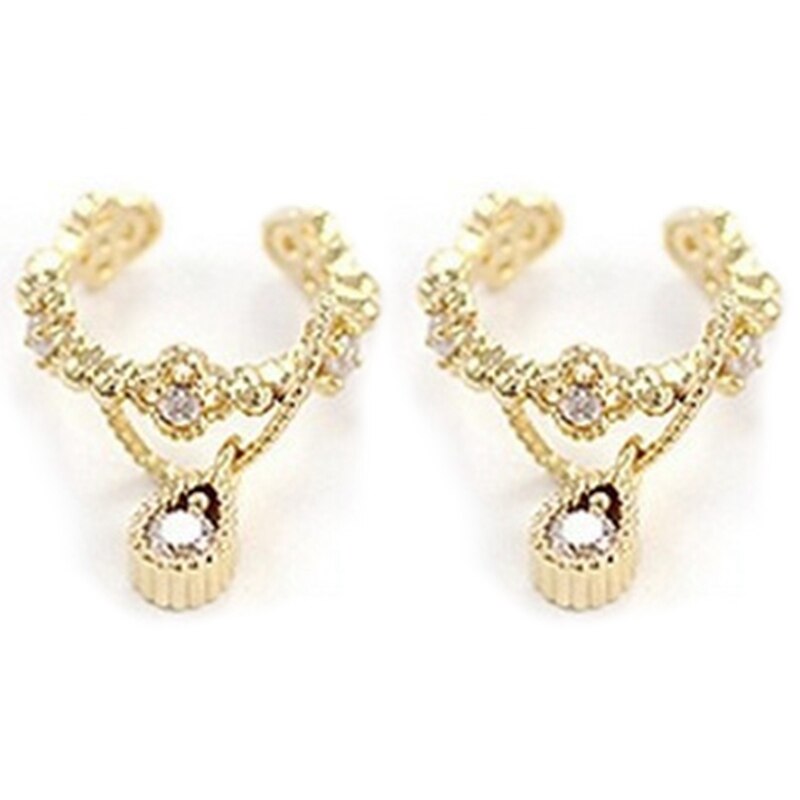 Pendientes Vintage sin oreja perforada para mujer, aretes de cristal con personalidad Punk, aretes