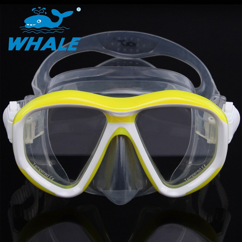 WHALE Diving Mask - Tempered Glass Lens - Silicone Strap & Gasket - Scuba & Spearfishing Gear