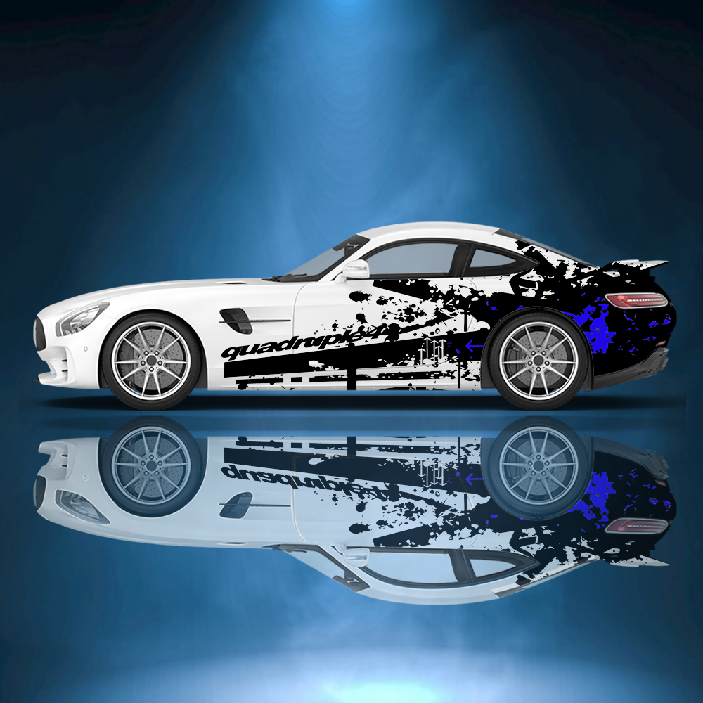 Colorful Splattered Graffiti Line Car Side Sticker Vinyl Self-adhesive Paper Motorsport Paint Decal Suitable for Truck Suv Decor