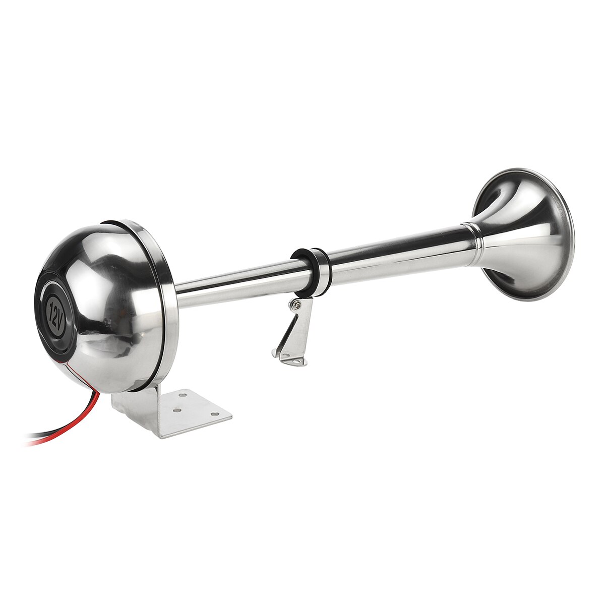 328DB 12V Super Luid Universele Luchthoorn Enkele Trompet Chrome Compressor Voor Auto Truck Boot Motorfiets