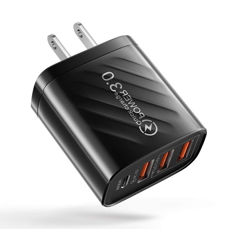5A 30W USB Ladegerät Unterstützung Typ C PD Schnelle Ladung für iphone 13 12 Xiaomi Oneplus Samsung Schnell Zauberstab praktisch Ladegerät QC 3,0: Schwarz uns