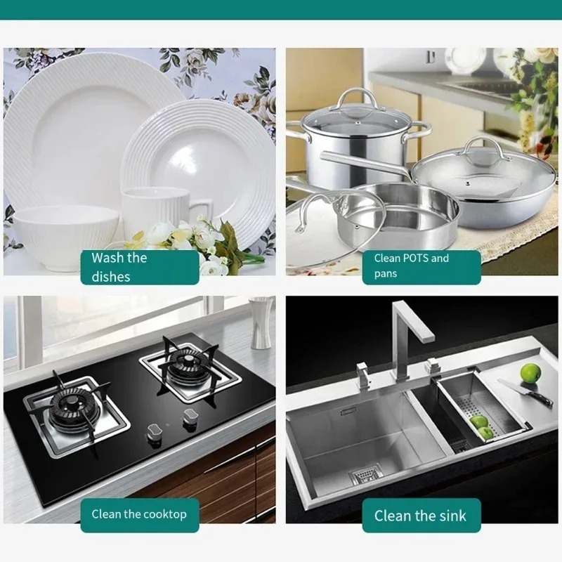Esponjas de fregado de doble cara para cocina, esponja gruesa de fibra arenosa para algas marinas, toallitas de limpieza para lavar platos, almohadillas mágicas para fregar, 30/5 piezas