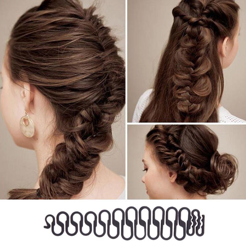 1pc Hair Braid Maker Styling Clip PP Tool Black Bun Hair Accessories Easy operate hair styling tools hair braid accessories