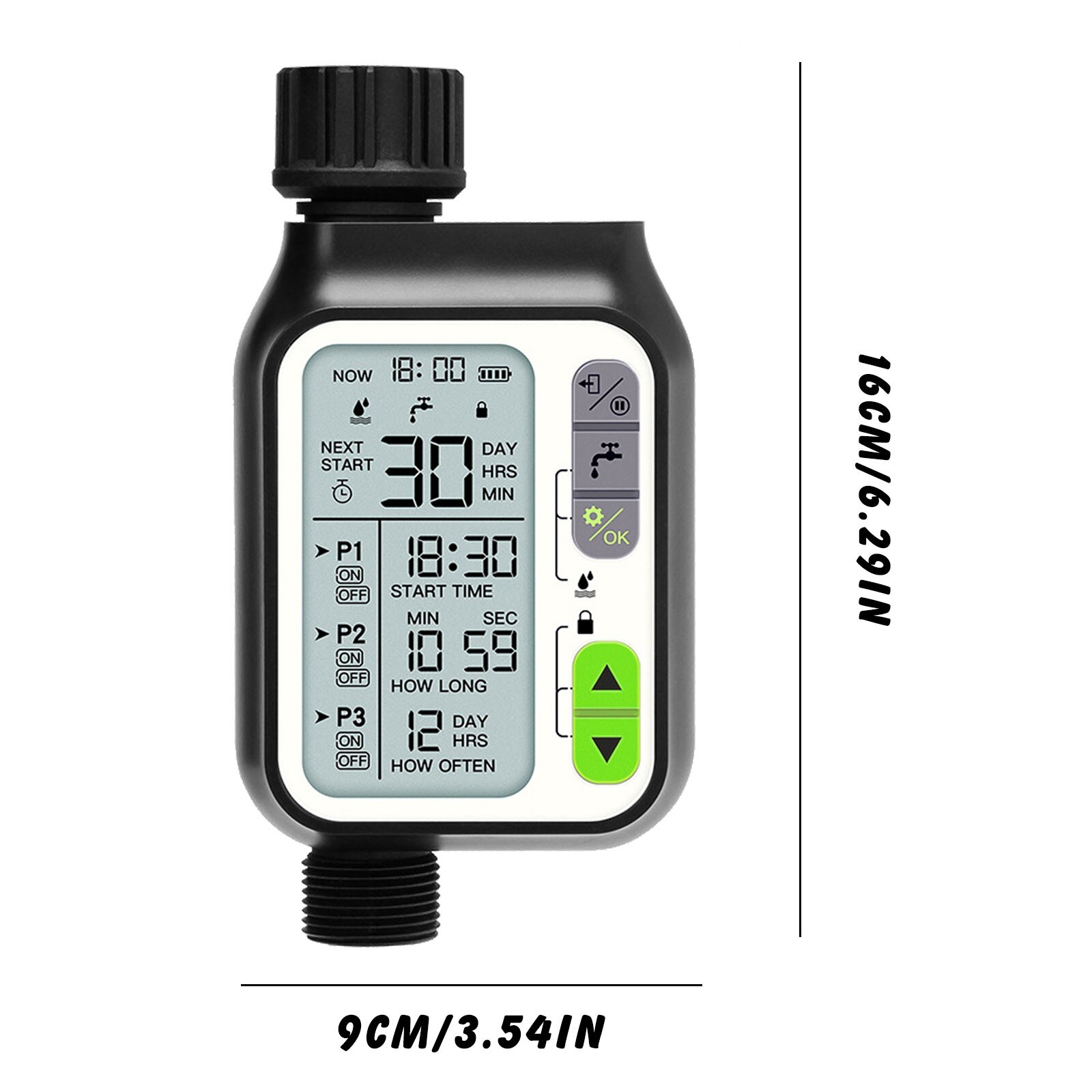 40# Automatic Electronic Water Timer 3 Separate Watering Programs Sprinkler Timer With Rain Auto Sensor Function Hose Timer