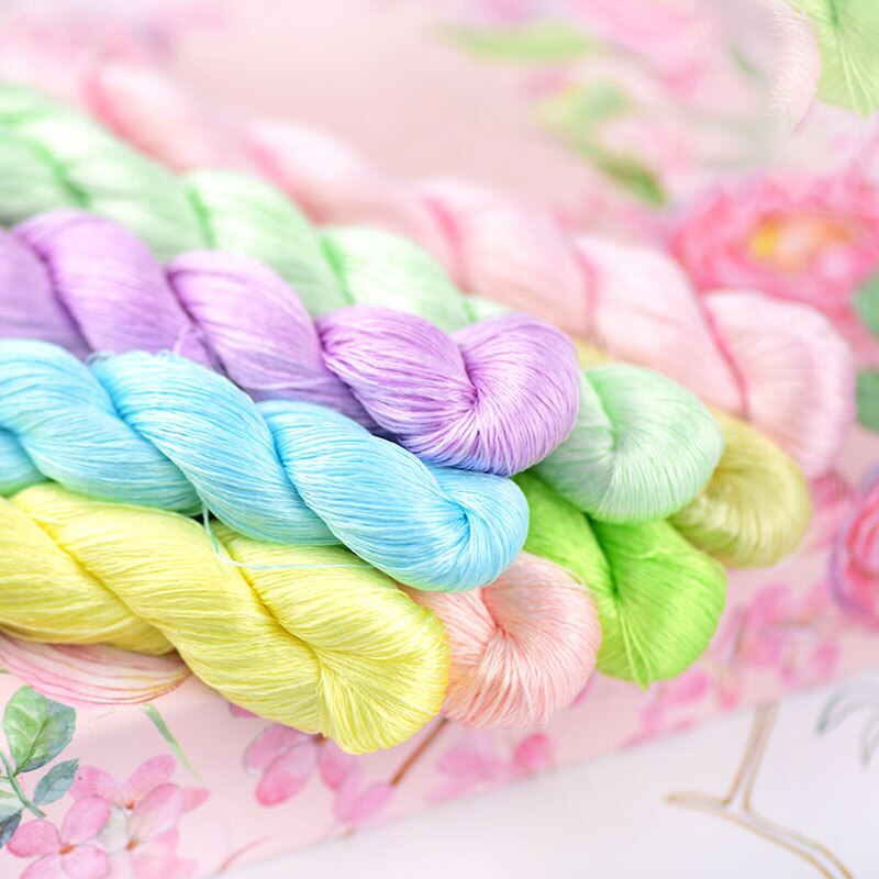 silk embroidery thread / 100% silk thread /hand embroidery embroider cross stitch/Makaron colors/8 pure colors