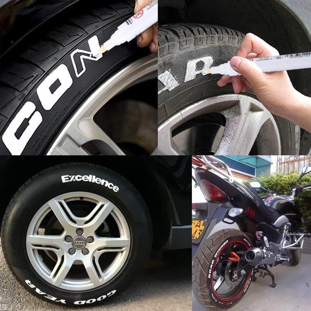 Stylos marqueurs de peinture pour pneus de voiture | 8 couleurs, stylo Permanent étanche pour voiture moto, bande de roulement en caoutchouc métal