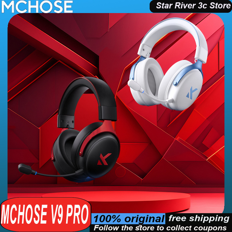 MCHOSE V9 Pro Wireless Headphone Bluetooth Tri-Mode Ergonomics Noise Reduction Moving Coil Low Latency Custom Gaming Headphones
