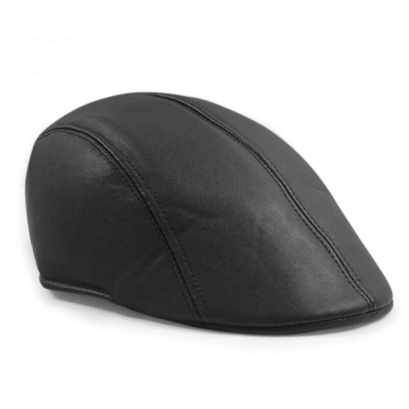 Gorra de hiedra plana de cuero Vintage para hombre, gorro de Newsboy gatsby, gorro de motorista, sombrero de boina
