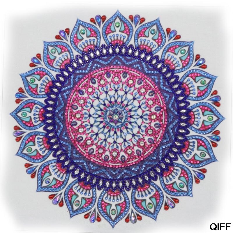 Cirkel mandala 5d specialformet diamantmaleri broderi håndarbejde rhinsten krystal kors håndværkssømssæt gør det selv: 07