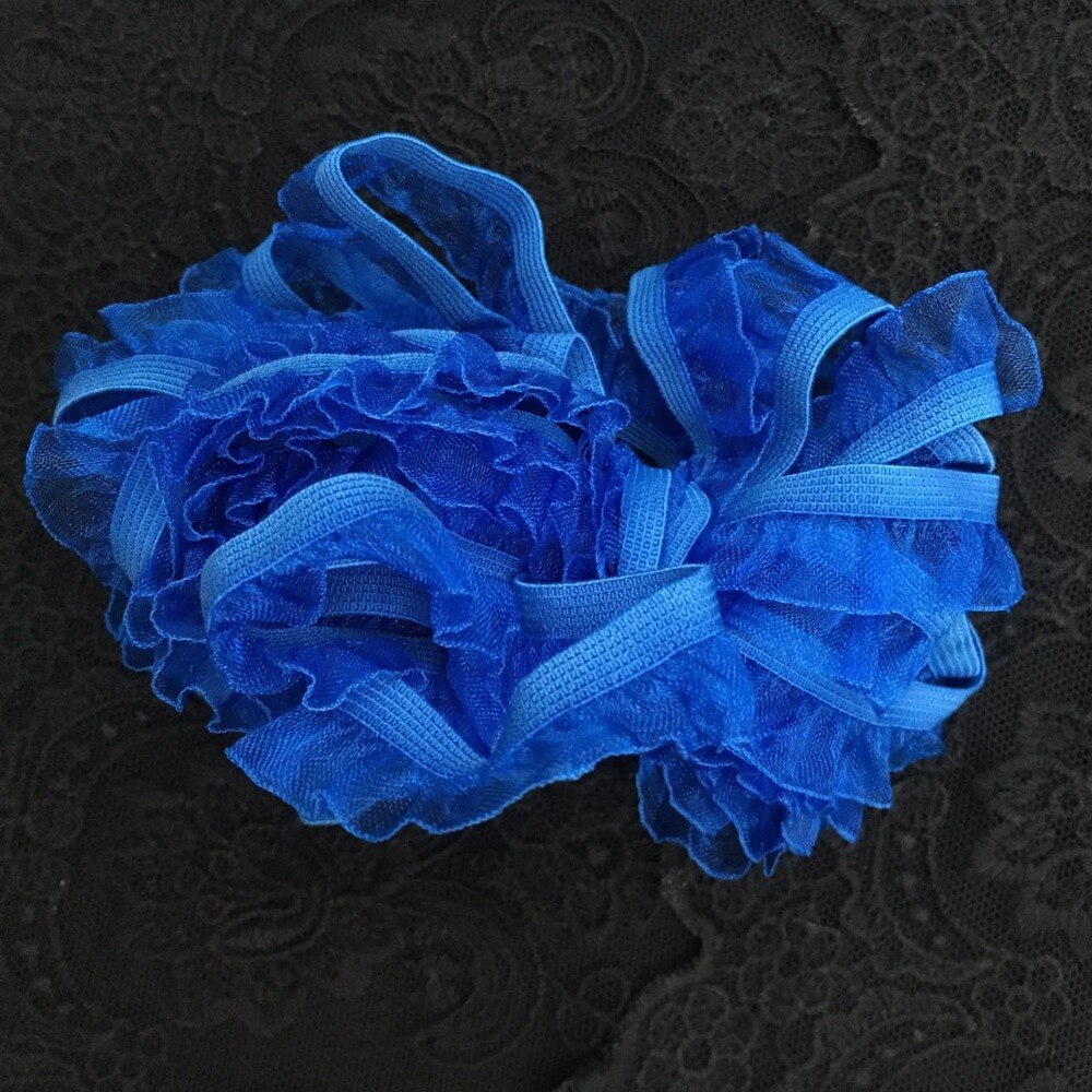 5 Yards Pretty Zwart Wit Roze Koningsblauw Kant Accessoires DIY Elastische Gaas Ruche Kant Kledingstuk Stretch Kant 1.5 cm breedte