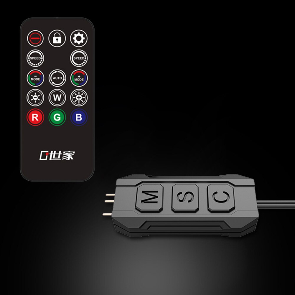 Led-lichtstrip, verstelbare draadloze schakelaar, symphony edition versus afstandsbediening 5v , 3- pins argb afstandsbediening pc-behuizing