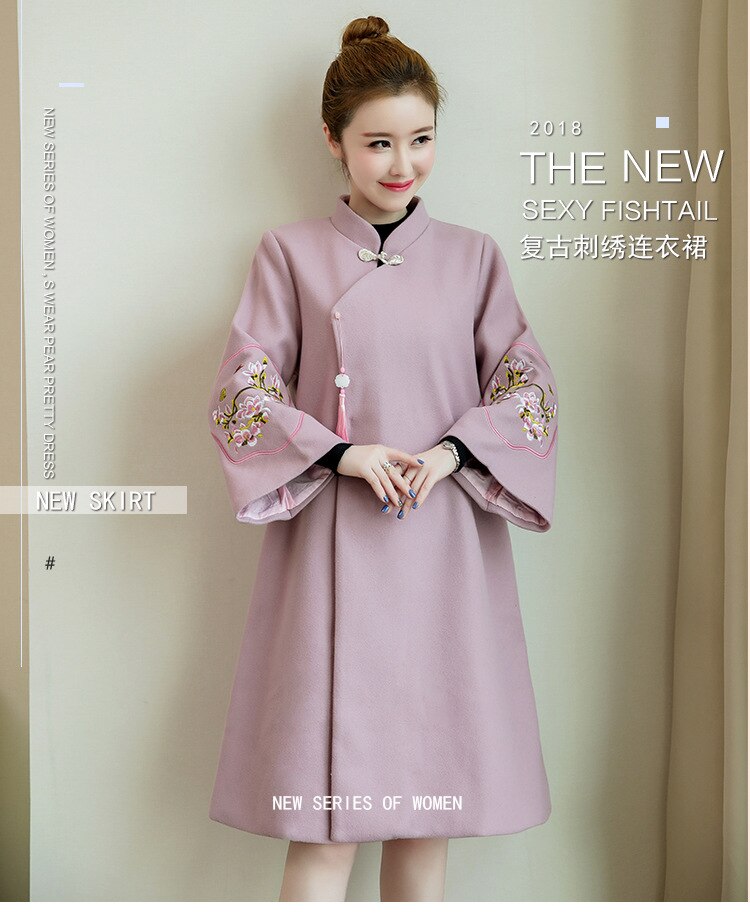 Vinter maxi gravidrock gravidjacka gravid kläder cheongsam jacka i kina stil gravidrock vindjacka outfits
