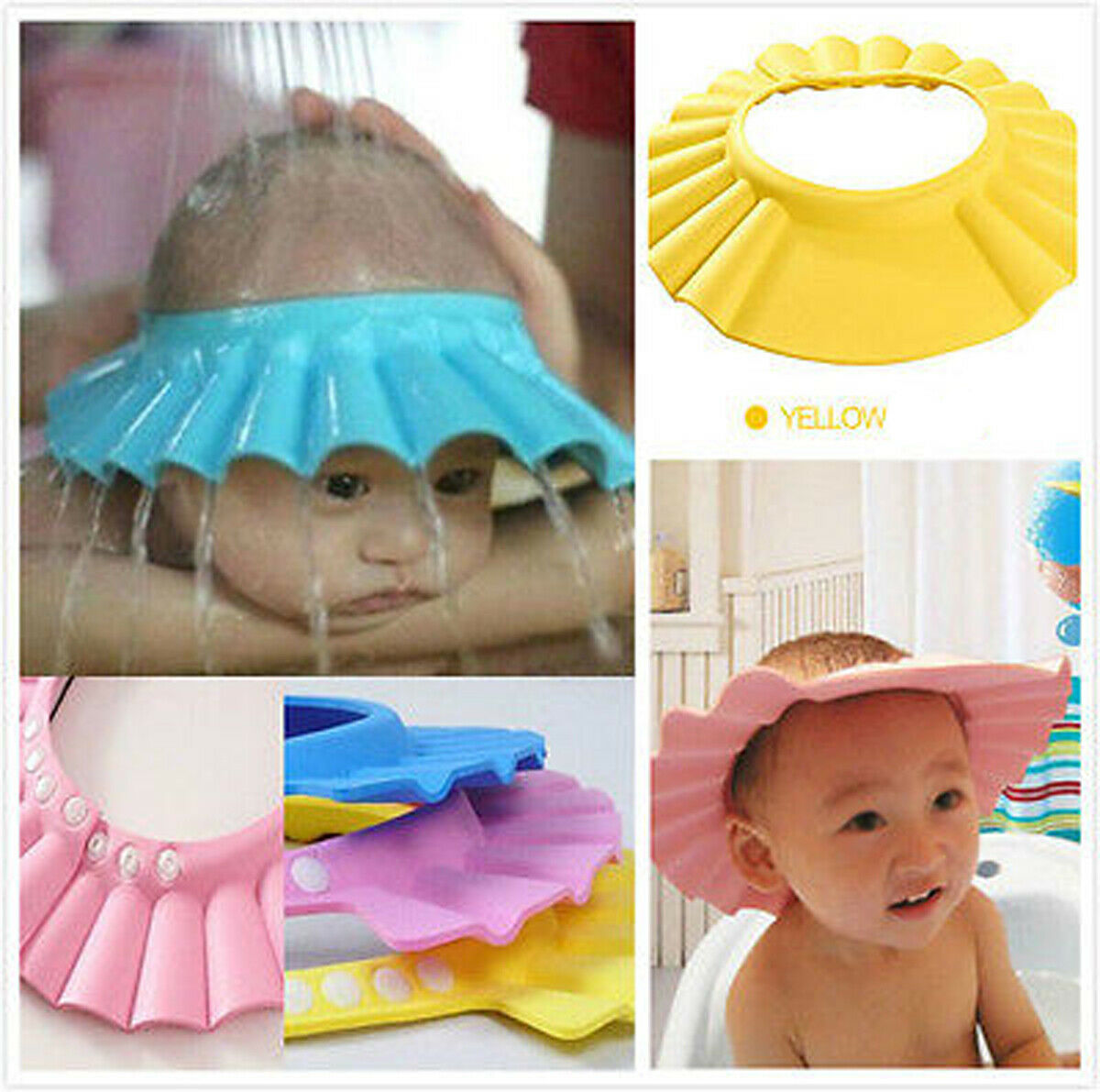 Bonnet de douche souple réglable pour bébé, chapeau de lavage des cheveux  pour enfants, protection des