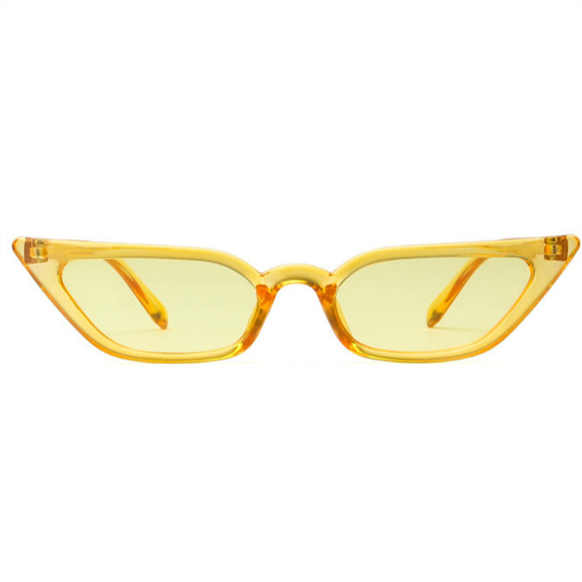 Kvinder cat eye solbriller mærke vintage luksus øjne søde søde solbriller kvinde retro rød sort brille nuancer  uv400: Klar gul