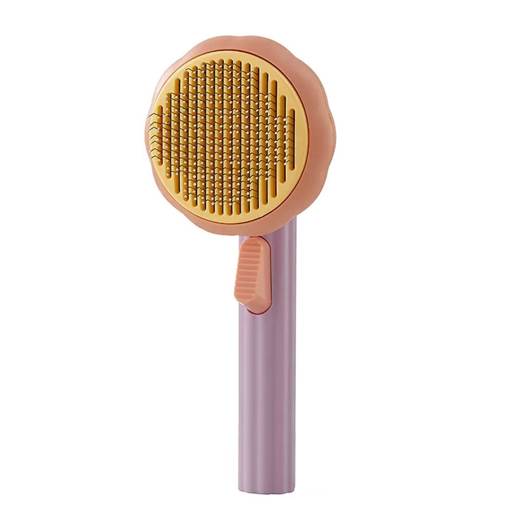 Pumpkin Pet Comb Brush Remove Floating Hair Comb Fading Cat Brush Dog Long and Short Hair Self-cleaning Comb Open Knot Comb: Purple