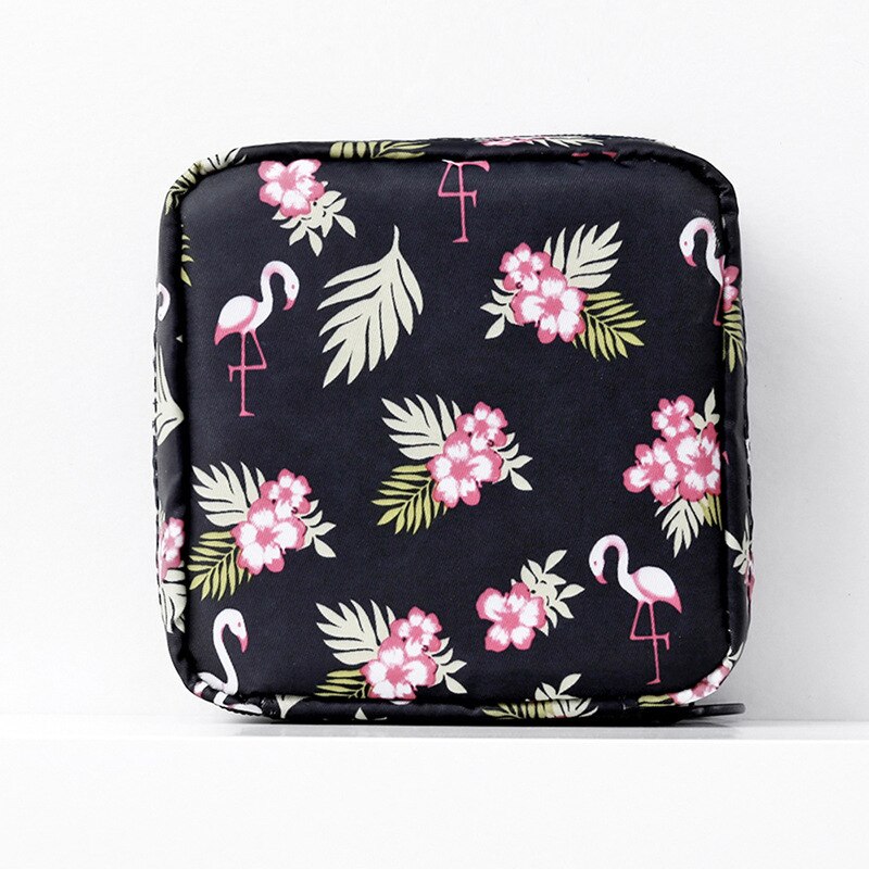 Fudeam mini oxford pano de armazenamento feminino saco cosmético dos desenhos animados viagem higiene pessoal organizar mini maquiagem caso feminino sanitário almofada bolsa