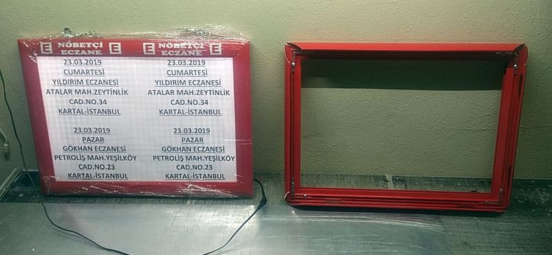 Guard cartel de farmacia Junta A3 34x46 cm, sin luz Hungry Kapa marco