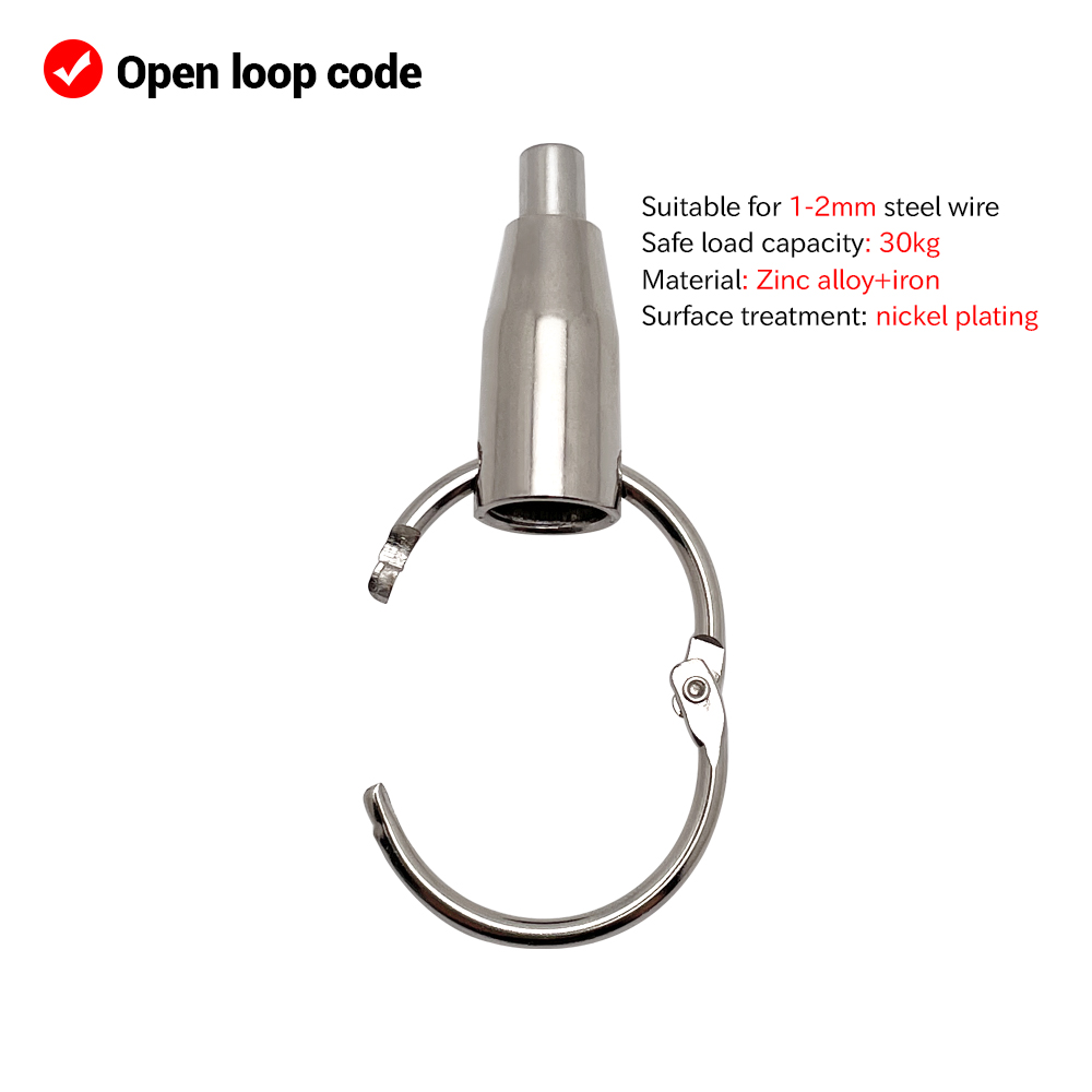 10pcs Steel Wire Rope Self-Locking Hanging Code With Loop Adjustable Cable Buckle Clothing Billboard Sign Suspension Accessories