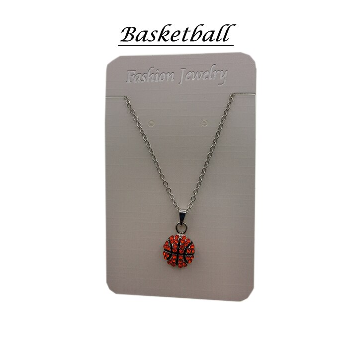 Sports Necklace Soccer Necklace Rhinestone Crystal Bling For Sports Girls