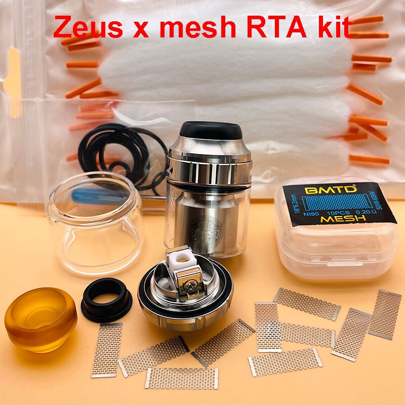 DSXvape zeus x rta zeus x mesh rta atomizer 3.5ml/4.5ml 25mm Ni80 dual coil with mesh deck rebuildable tank vape vaporizer: SS-mesh-Cotton