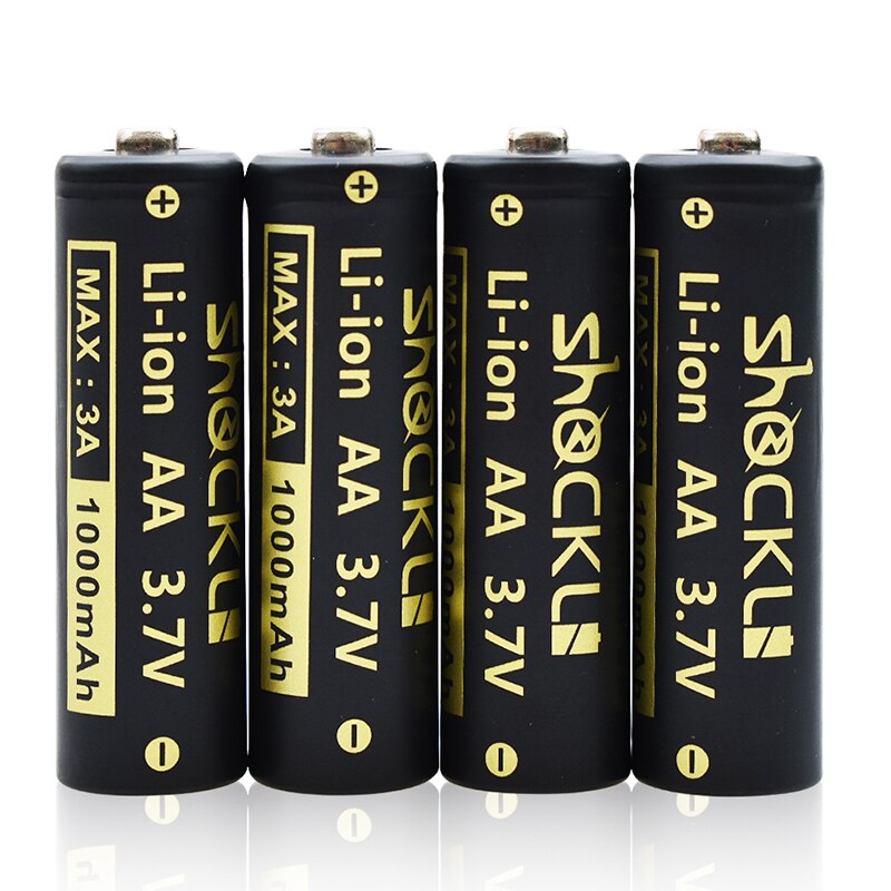 Shockli 14500 1000mAh Rechargeable batteries 3.7V Li-lion Battery AA Batteries for LED Flashlights Headlamps