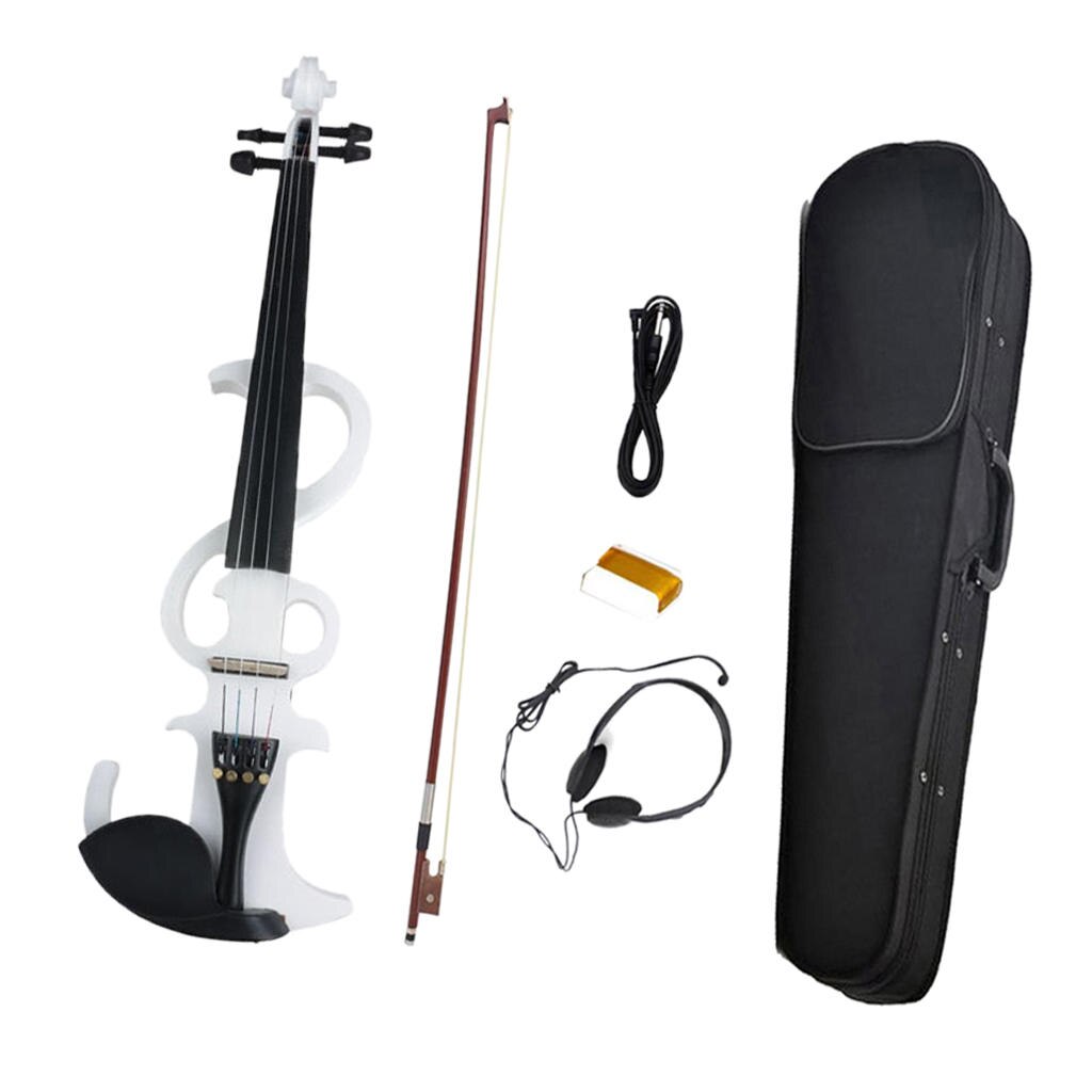 Silent Electric Violin Handmade Free Case Bow 4 String Silent Violin Wooden