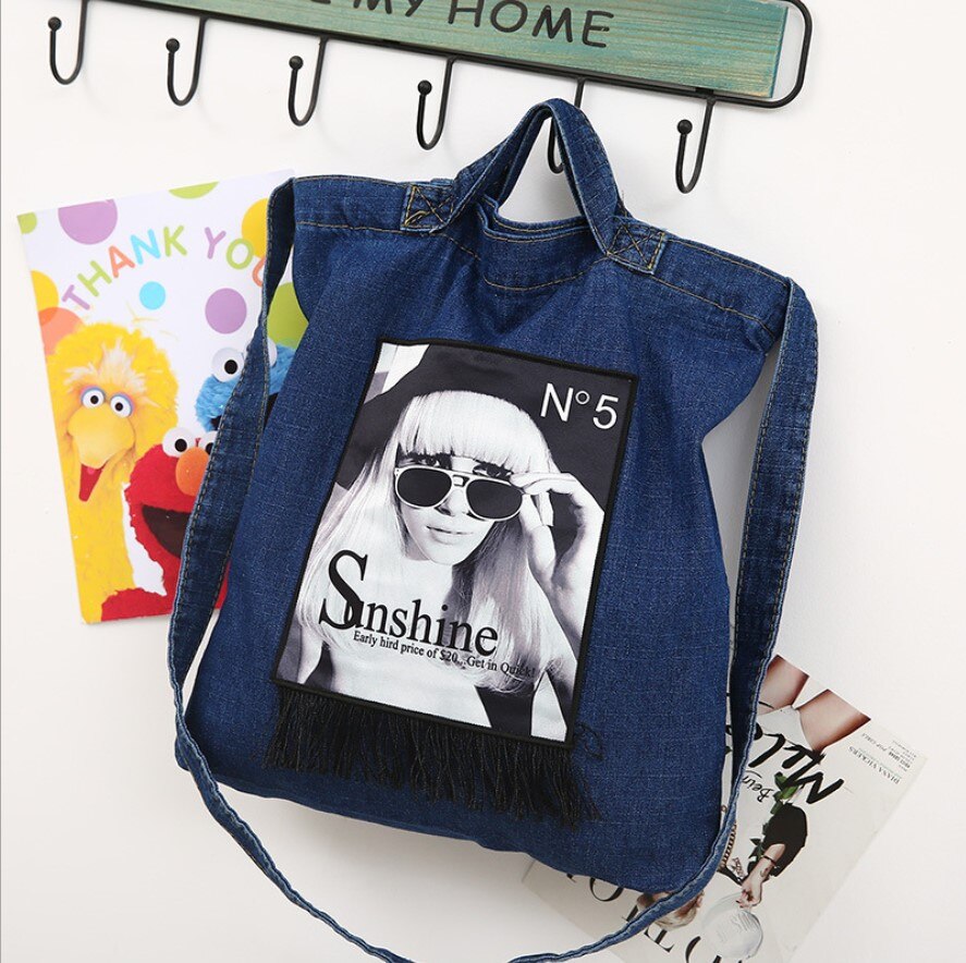 Vrouwen Handtassen Messenger Canvas Tas Modieuze Denim Jean Art Shopping Schouder Messenger Blues Crossbody Tas bolsaszakken: 08