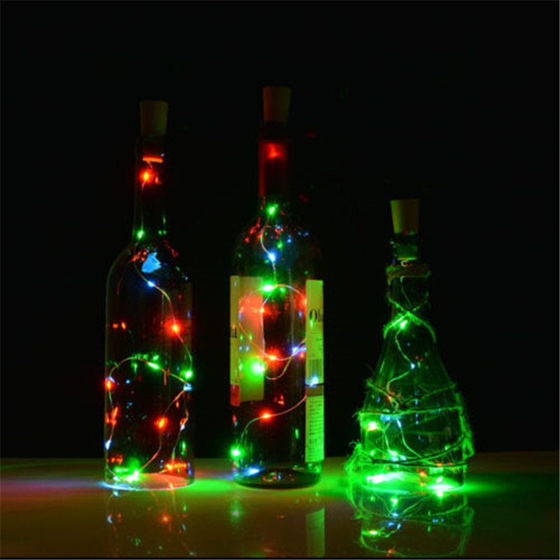 10 stuks wijnfleslampjes in de vorm van een kurk, een sterrenlampje met led-lampjes voor bruiloftsfeestdecoratie.