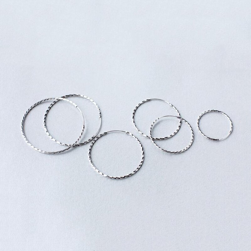 Inzatt Real 925 Sterling Zilver Minimalistische Hyperbool Ronde Sparkling Big Hoop Oorbellen Voor Verjaardag Party Mode-sieraden