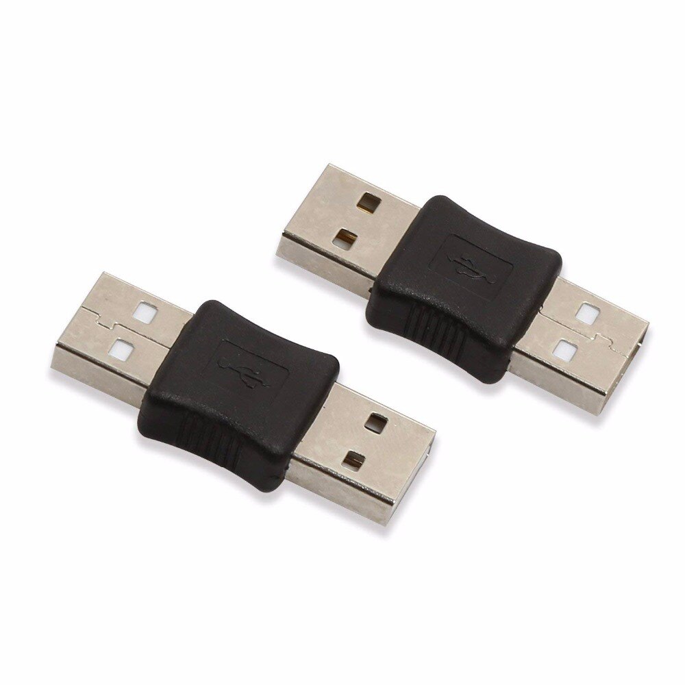 2 Pcs USB Male To USB Male M/M Gender Changer Adapter Coupler Converter