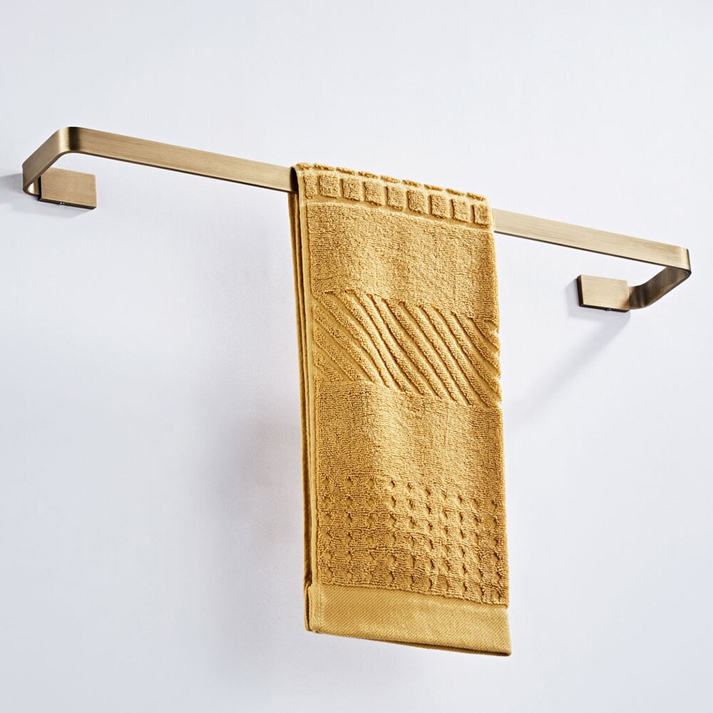 57 x 8.6cm messing fladt rør vægmonteret håndklædeholder badeværelse håndklæde bar håndklædeholder enkelt håndklæde hylde vægmonteret håndklædeholder (messing