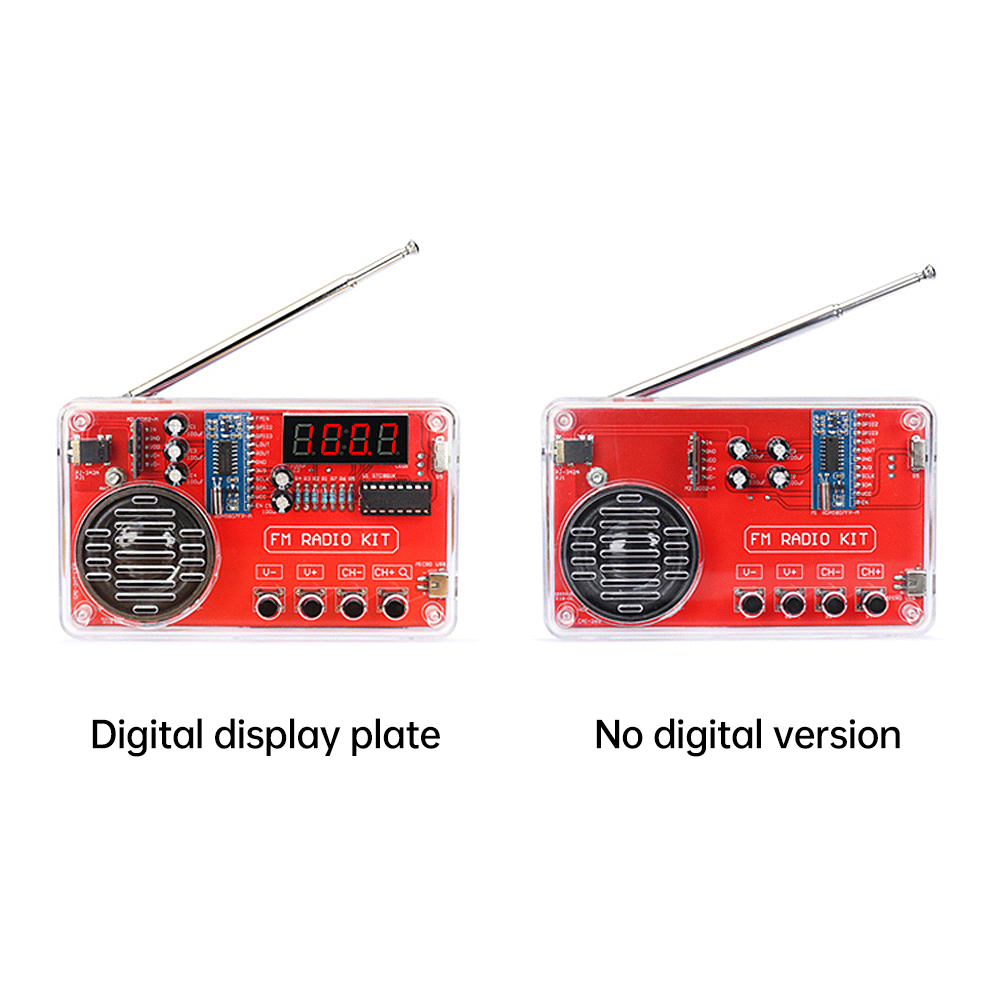 FM Radio DIY Kit 50~108MHz Adjustable Frequency Radio DIY with Speaker Digital Display Multifunction Wireless Radio Receiver