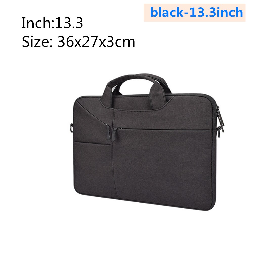 Waterproof Portable Laptop Bag Case Protective 13.3 14.1 15.4 15.6 inch Handbag Macbook Pro 15.6 for Apple liner felt briefcase: black-13.3inch