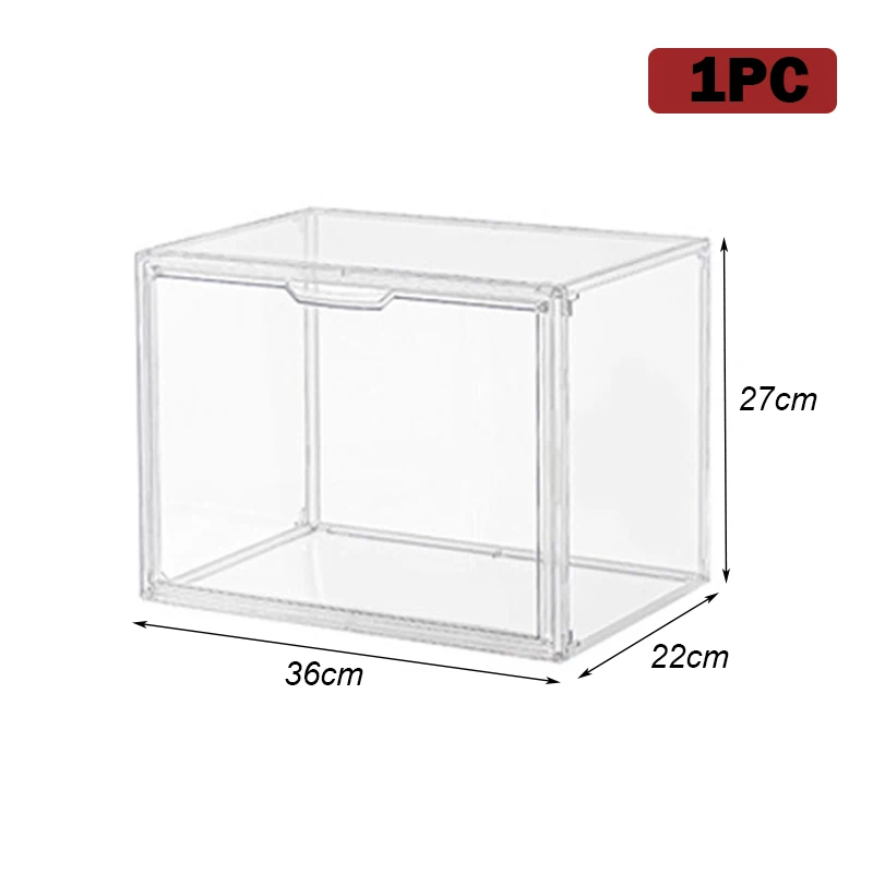 Large Capacity Storage Box Organizer for Figures Acrylic Box Clear Blind Box Showcase Makeup Organizer for Bag: green