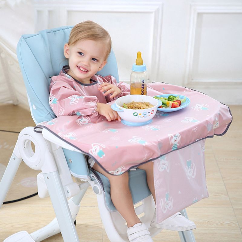 Babero para recién nacidos, cubierta de mesa para silla de comedor, bata impermeable, toalla de Saliva, delantal para eructar, GXMB: pink