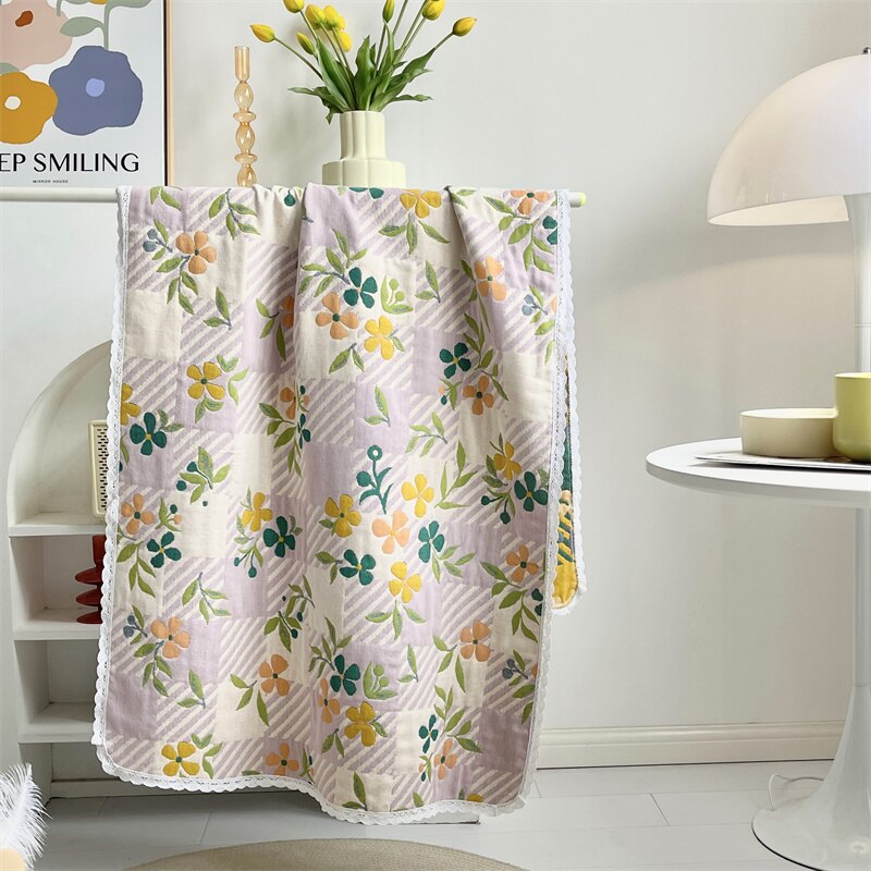 Floral Absorbent Cotton Towel Adult Bath Towel