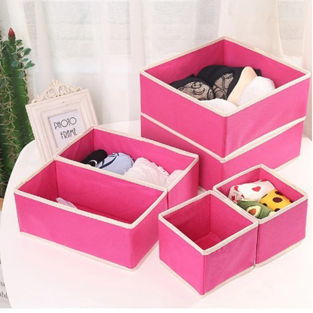 Schubladen-Organizer, 6 Stück/einstellen, Schlafzimmer-Schrank-Aufbewahrungsboxen, faltbarer Stoff-Schrank-Aufbewahrungskorb für Kleidung, Unterwäsche, BH, Socken: verrotten