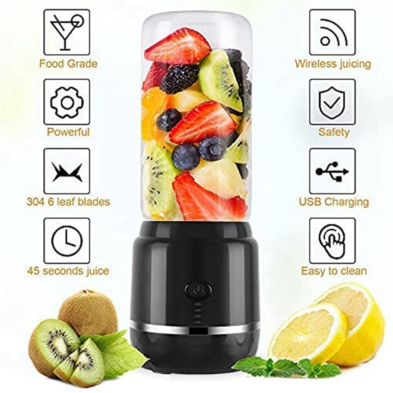 Mini Blender 4000MAh,400Ml Personal Smoothie Maker with USB Rechargeable,for Juice,Smoothie Milkshake