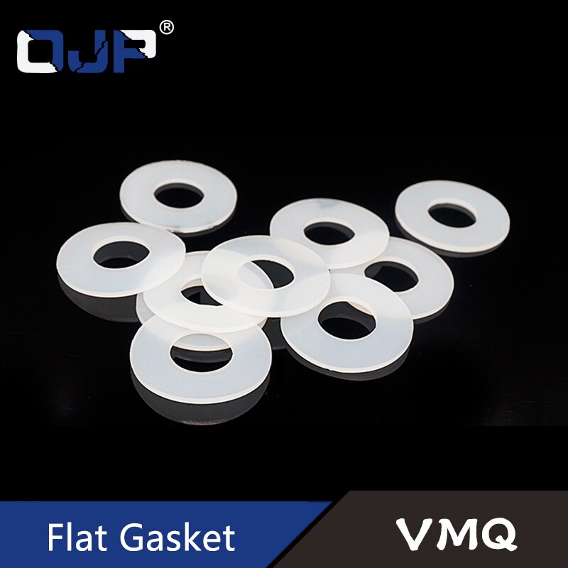 White translucent silicone flat gasket 20*44*2mm Silicone Rubber VMQ O-ring Washer Elasticity temperature resistance