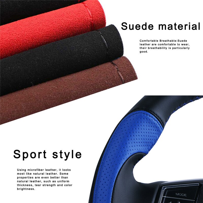 Couverture de volant de voiture en cuir tressé, pour Opel Astra (K) Corsa (E) Crossland X Grandland X Insignia