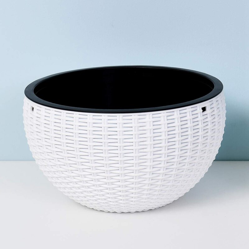 2-Pack Double Pots Suspendu Panier Planteurs Auto-Arrosage Intérieur Exterieur Plante et Fleur Pots Suspendus avec Égouttoir et Chaîne